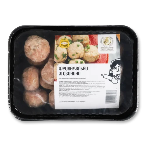 Фрикадельки Швидкозаморожені В/ґ Зі Свинини, Лоток 365г