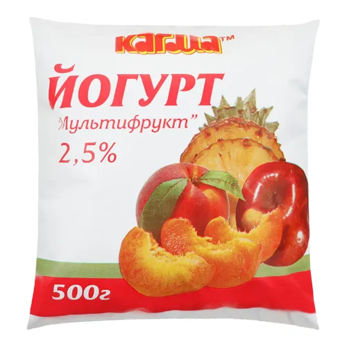 Йогурт 2.5% Мультифрукт Кагма м/у 500г