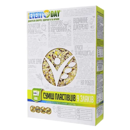Суміш пластівців Every Day 9 злаків Екстра швидкого приготування 400г