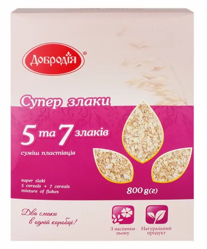 Каша Добродія Суперзлаки 5+7 швидкого приготування 800г