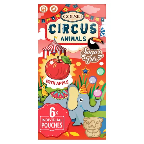 Печиво Golski  Циркові тваринки зі смаком яблука 6шт*20г