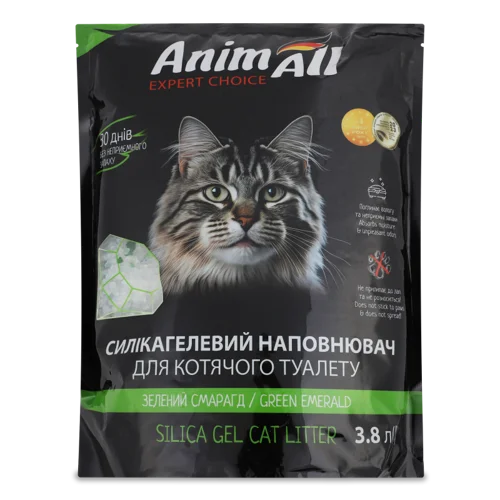 Наповнювач Для Котячого Туалету Силікагелевий Зелений Смарагд AnimAll, 3.8л