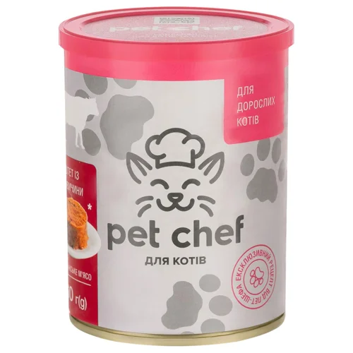 Корм вологий Pet Chef з яловичиною для котів 360г