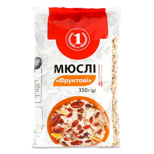 Мюслі Фруктові Вищого Ґатунку, ТМ '1', 350 г