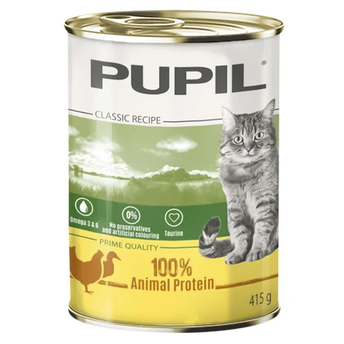 Корм вологий Pupil з куркою та качкою для котів 415г