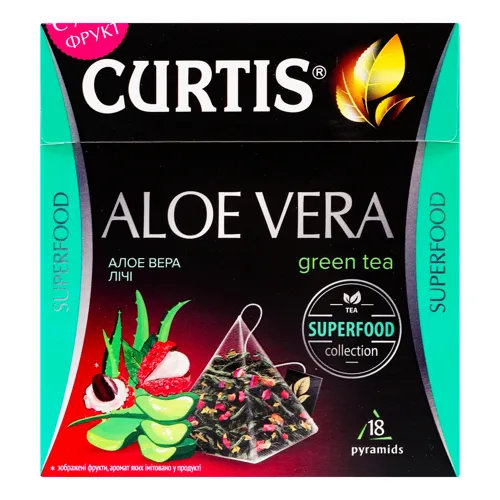 Чай зелений Curtis Aloe Vera в пірамідках 18шт