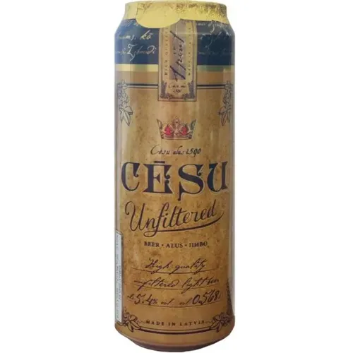 Пиво Cesu Nefiltretais, світле, нефільтроване, 5,4%, з/б, 0,568л