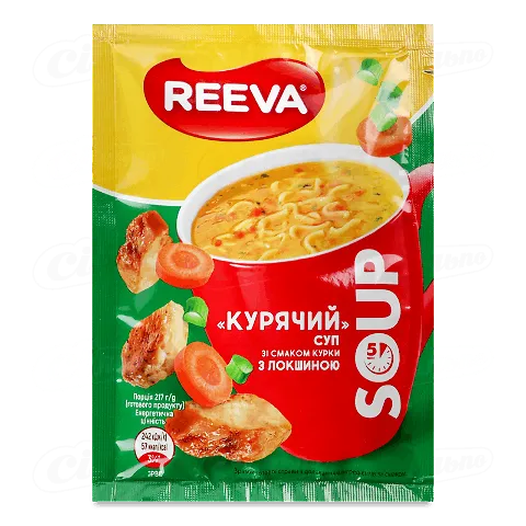 Суп Reeva Курячий зі смаком курки з локшиною, 17г