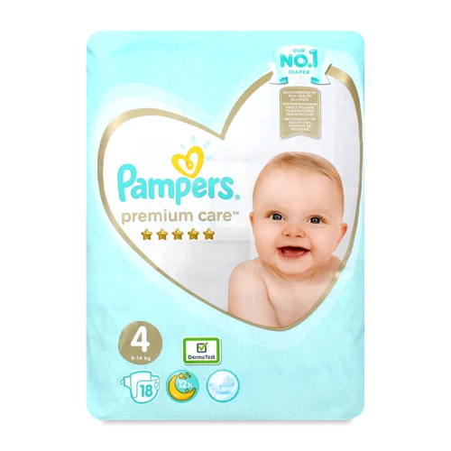 Підгузки 9-14 кг Premium Care Pampers, 18 шт, в/ґ
