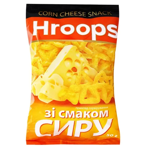 Снеки Hroops кукурудзяні зі смаком сиру 50г