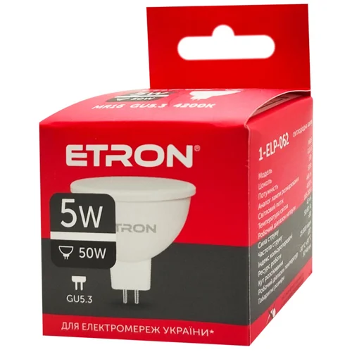 Лампа Etron світлодіодна MR16 5W GU5.3 4200K