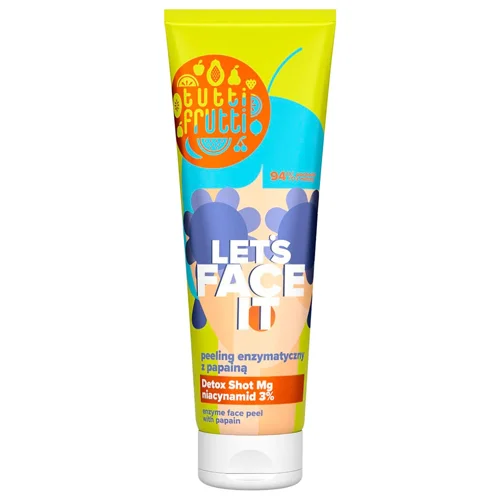 Пілінг для обличчя Farmona Tutti Frutti Let's Face It з папаїном та ніацинамідом 3% + Detox Shot Mg 100мл