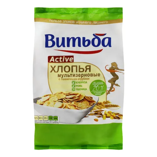 Пластівці мультизернові з пшеничними висівками Active Витьба м/у 250г