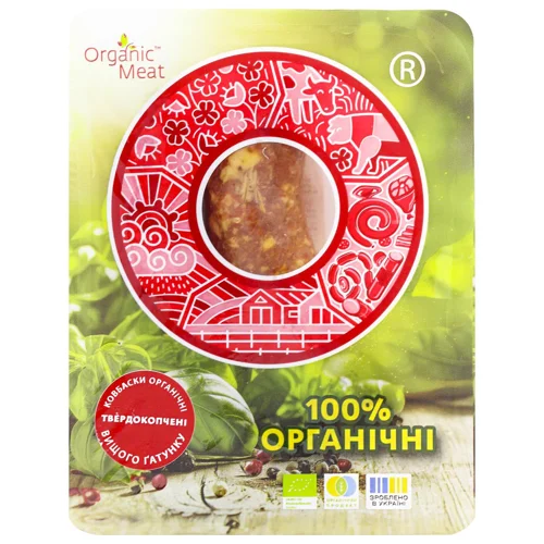 Ковбаски Organic Meat твердокопчені органічні вищий сорт 300г