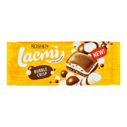Шоколад молочний пористий «Buble Crisp» Lacmi Roshen м/у 85г