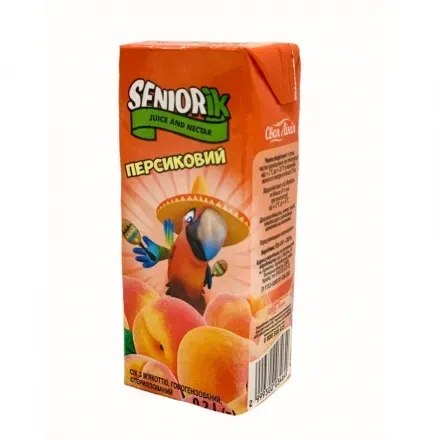 Сік персиковий «Своя Лінія Seniorik» 200мл тетра-пак