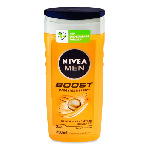 Гель для Душу 3в1 Boost Nivea Men, 250мл