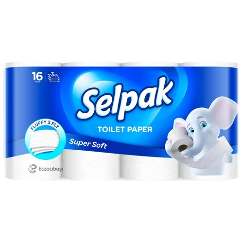 Туалетний папір Selpak Super Soft білий 3-шаровий 16шт