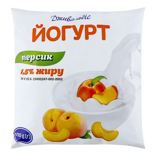 Йогурт Дживальдіс Персик 1,5% 400г