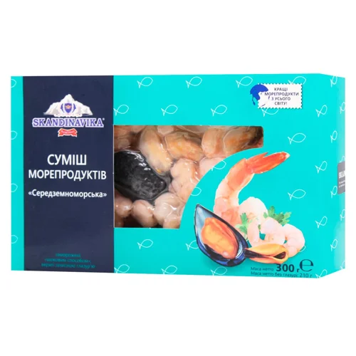 Суміш морепродуктів Skandinavika Середземноморська варено-морожена 300г
