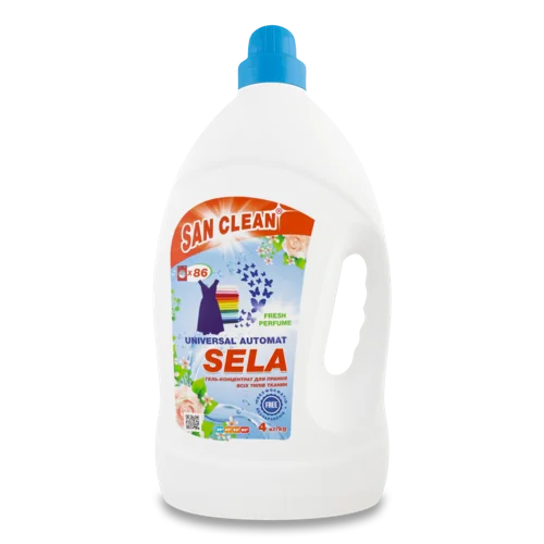 Гель-Концентрат Для Прання Всі Типи Тканин Selа San Clean, 4 кг