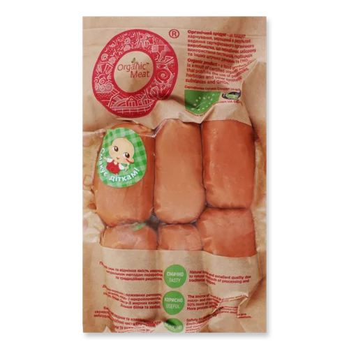 Сардельки Органічні Для Дітей Дошкільного Та Шкільного Віку Organic Meat м/у, 420г