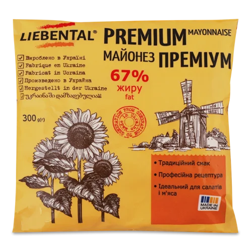 Майонез Вищого Ґатунку 67% Преміум Liebental, 300г