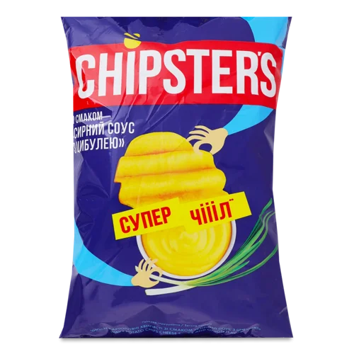 Чипси Картопляні Хвилясті Сирний Соус з Цибулею Chipster's, м/у 95г