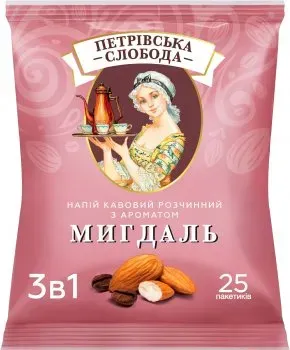 Напиток кофейный растворимый 3 в 1 Петровская Слобода с ароматом Миндаль 25 саше по 18г