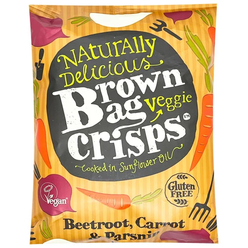 Чипси Brown Bag Crisps з буряка, моркви та пастернаку 120г
