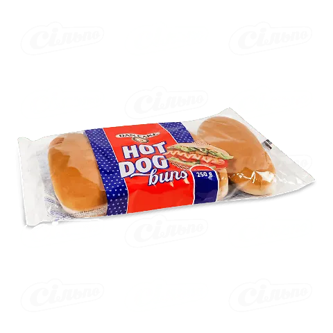 Булочки Dan Cake пшеничні для хот-догів, 4*62,5г/уп