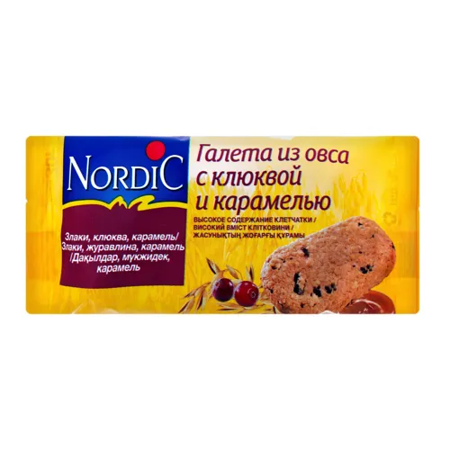 Галета із вівса з журавлиною та карамеллю Nordic м/у 30г
