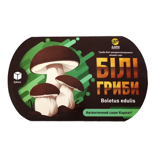 Білі гриби швидкозаморожені Дари Гуцульщини Кубики п/у 400г