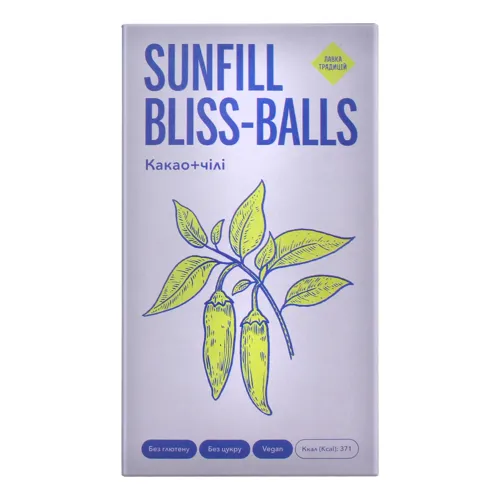 Цукерки Какао+чілі Bliss-balls SunFill к/у 135г