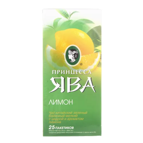 Чай зелений Лимон Принцеса Ява пакет з/я 2г*25шт