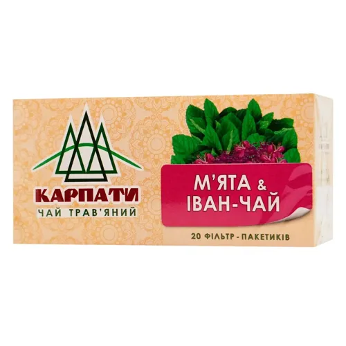 Чай трав'яний Карпати м'ята та іван-чай 1,25г*20шт