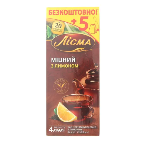 Чай чорний Лисма Крепкий з лимоном