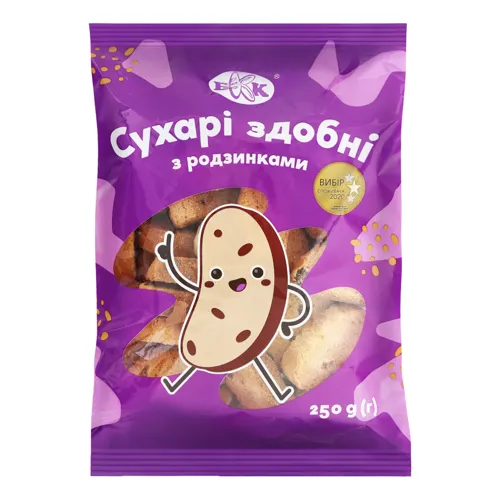 Сухарі здобні з родзинками БКК м/у 250г