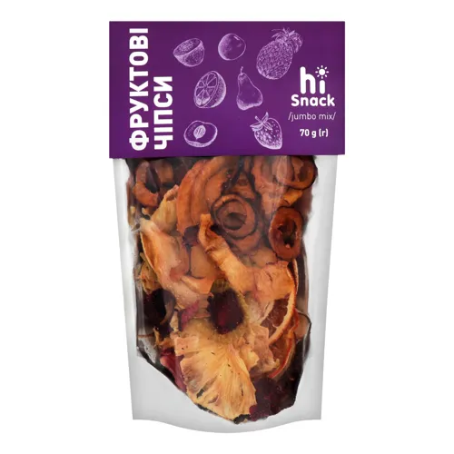Чіпси фруктові сушені Джамбо Мікс hiSnack д/п 70г