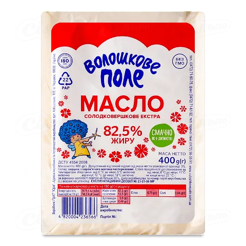 Масло «Волошкове поле» екстра 82,5%, 400г
