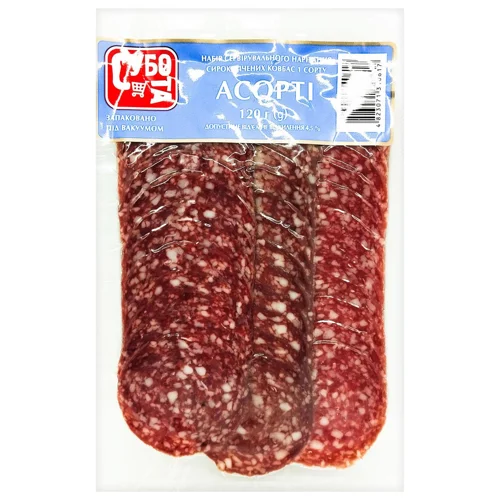 Ковбаса Субота Асорті сирокопчена першого сорту 120г