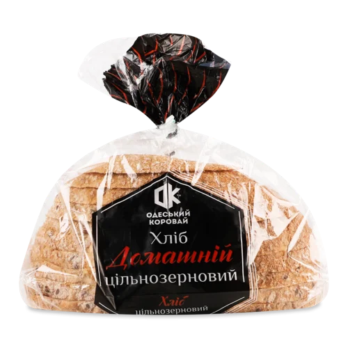 Хліб Цільнозерновий В Нарізці Домашній Одеський Коровай, м/у 350г