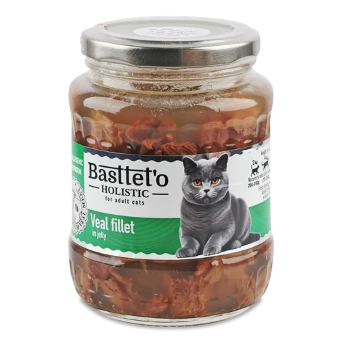 Корм для котів Філе телятини в желе Holistic Basttet'o, с/б, 360г