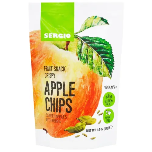Чіпси Sergio яблучні з травами 28г