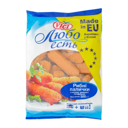 Палички рибні в паніровці заморожені Vici м/у 500г