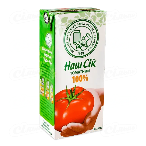 Сік Наш Сік томатний з сіллю 0,33л
