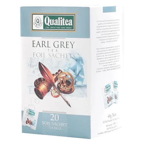 Чай чорний Qualitea Earl Grey з бергамотом 2г*20шт