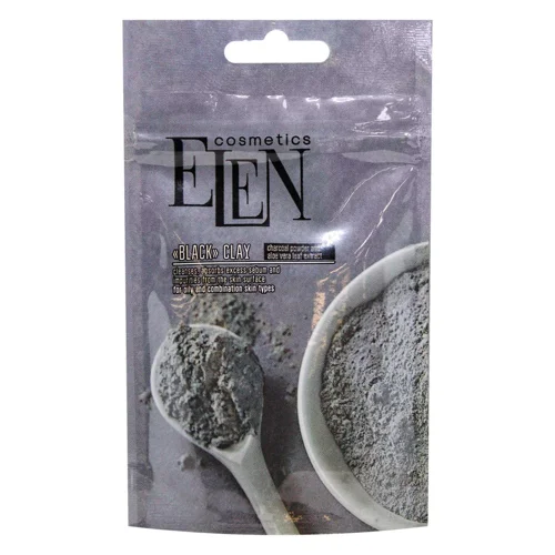 Глина чорна Elen Cosmetics активоване вугілля та алое вера 40г