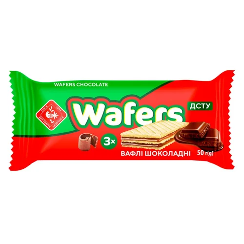 Вафлі Zhytomyr Lasoshchi Wafers шоколадні 50г