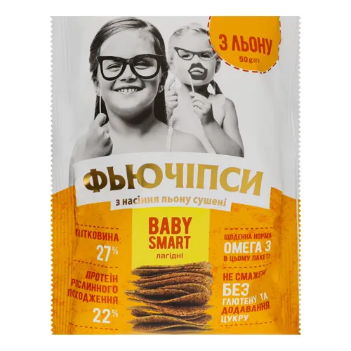 Фьючіпси з насіння льону сушені Baby Smart Фьючефуд м/у 50г